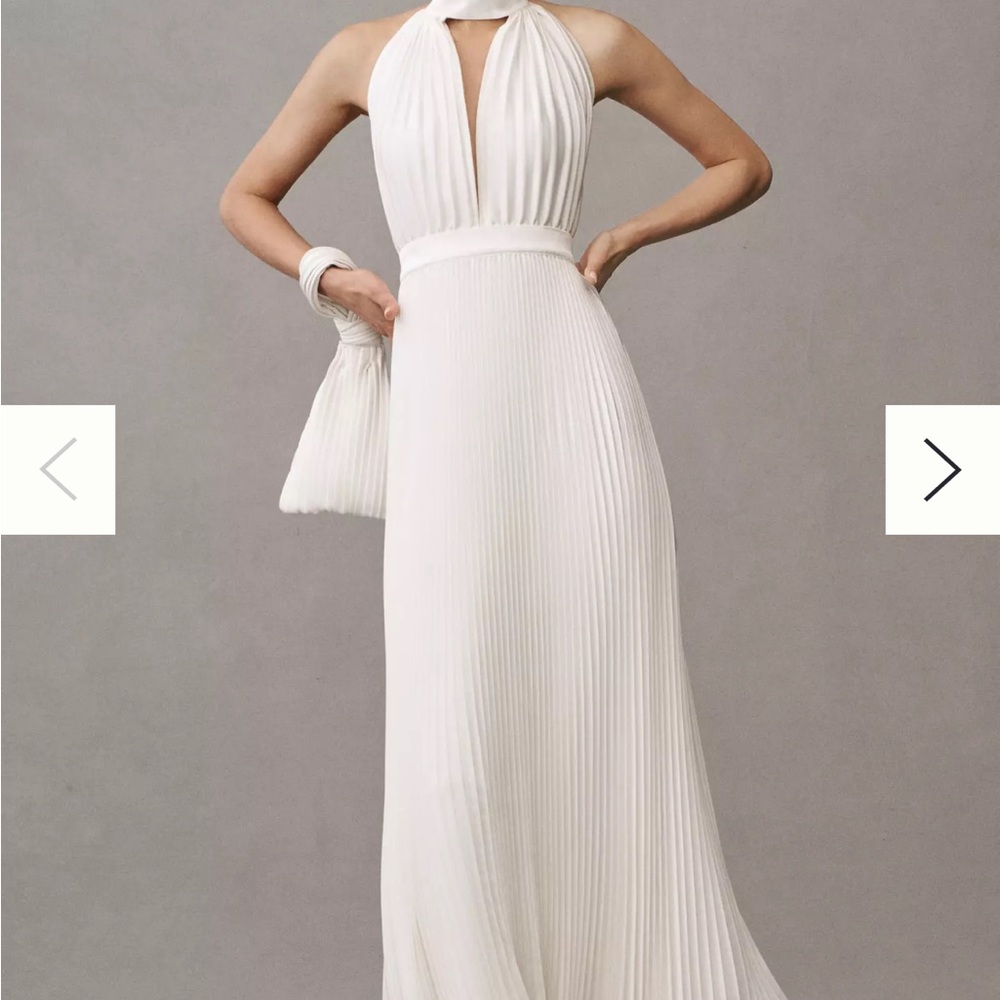 Elegant White Halter Dress